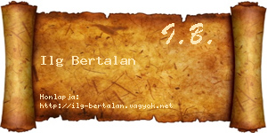 Ilg Bertalan névjegykártya